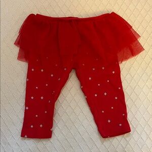 Carter's Red Leggings with Tulle Skirt